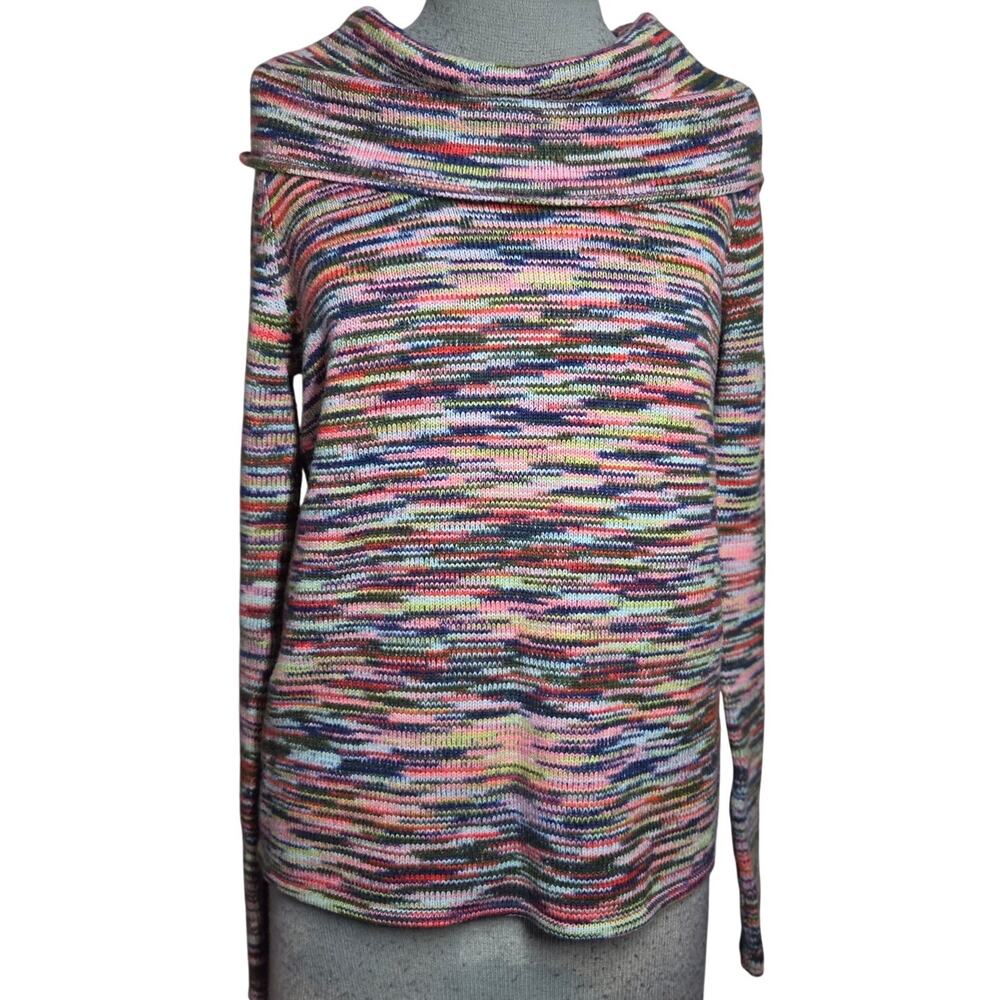 Multi Color Cowl Neck Sweater Size Medium
